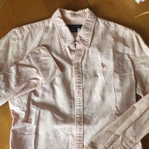 Pink stripe button down